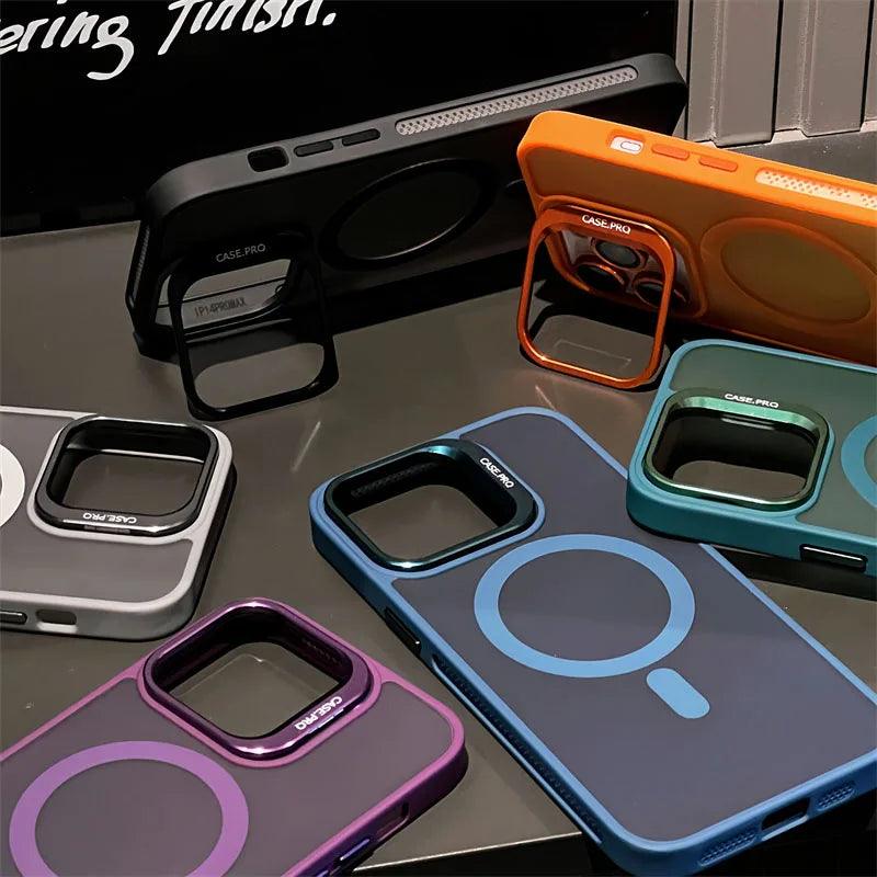 TSP200 Cute Phone Cases For iPhone 15, 12, 13, 14, 11 Pro Max Plus - With Ring Stand - Metal Lens Protection, Translucent Cover - Touchy Style