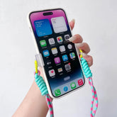 TSP201 Cute Phone Cases For iPhone 15, 14, 13, 12, 11 Pro Max, X, XR, XS Max, 8, 7 Plus, and SE - Flower Back Cover With Lanyard Crossbody - Touchy Style