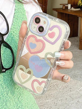 TSP24 Cute Phone Cases for iPhone 15 Pro Max, 14, 13, 12, and 11 - Heart Mirror Hard Back Cover - Touchy Style