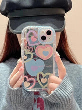 TSP24 Cute Phone Cases for iPhone 15 Pro Max, 14, 13, 12, and 11 - Heart Mirror Hard Back Cover - Touchy Style