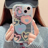 TSP24 Cute Phone Cases for iPhone 15 Pro Max, 14, 13, 12, and 11 - Heart Mirror Hard Back Cover - Touchy Style