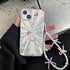 TSP3 Cute Phone Case for iPhone 15, 14, 13, and 12 Pro Max - Laser Colorful Pattern and Pearl Bow Bracelet - Touchy Style