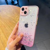 TSP33 Cute Phone Cases for iPhone 15, 14, 11, 12, 13 Pro Max, XS, X, XR, 7, 8 Plus, and Mini - Glitter Transparent Cover - Touchy Style