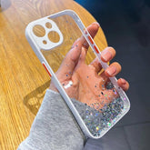 TSP33 Cute Phone Cases for iPhone 15, 14, 11, 12, 13 Pro Max, XS, X, XR, 7, 8 Plus, and Mini - Glitter Transparent Cover - Touchy Style