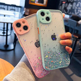 TSP33 Cute Phone Cases for iPhone 15, 14, 11, 12, 13 Pro Max, XS, X, XR, 7, 8 Plus, and Mini - Glitter Transparent Cover - Touchy Style