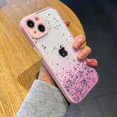 TSP33 Cute Phone Cases for iPhone 15, 14, 11, 12, 13 Pro Max, XS, X, XR, 7, 8 Plus, and Mini - Glitter Transparent Cover - Touchy Style