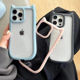 TSP38 Cute Phone Cases For iPhone 11, 12, 13, 14, 15 Pro Max - Soft Silicone Cat Ear Design - Bumper Cover - Touchy Style