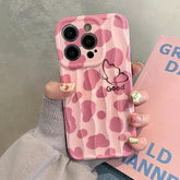 TSP41 Cute Phone Cases For iPhone 15 Pro Max, 14, 13, 12, and 11 - Pink Leopard Wavy Design - Touchy Style