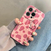 TSP41 Cute Phone Cases For iPhone 15 Pro Max, 14, 13, 12, and 11 - Pink Leopard Wavy Design - Touchy Style