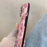 TSP41 Cute Phone Cases For iPhone 15 Pro Max, 14, 13, 12, and 11 - Pink Leopard Wavy Design - Touchy Style