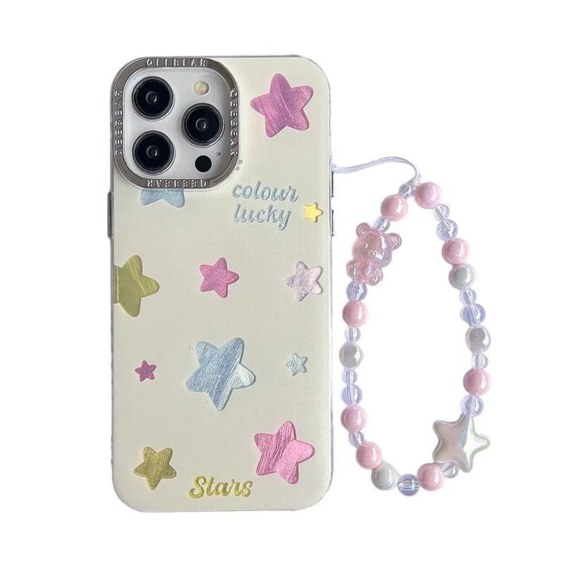 TSP43 Cute Phone Cases For iPhone 11, 12, 13, 14, and 15 Pro Max - Colorful Stars Design - Touchy Style