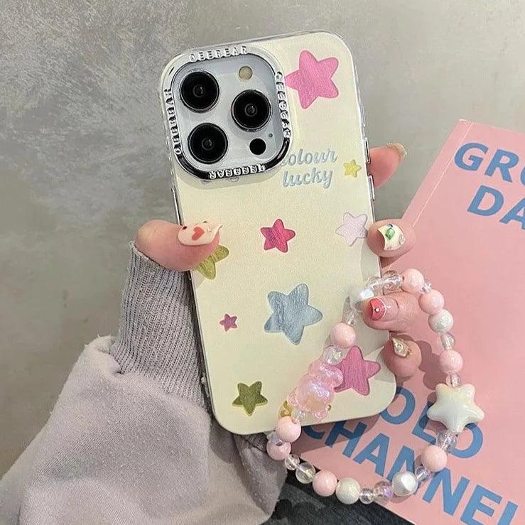 TSP43 Cute Phone Cases For iPhone 11, 12, 13, 14, and 15 Pro Max - Colorful Stars Design - Touchy Style