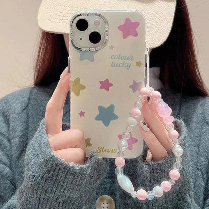 TSP43 Cute Phone Cases For iPhone 11, 12, 13, 14, and 15 Pro Max - Colorful Stars Design - Touchy Style