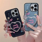 TSP47 Cute Phone Cases For iPhone 11, 12, 13, 14 Pro Max, and 15 - Heart Jeans Denim Cover - Touchy Style