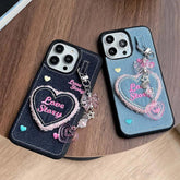 TSP47 Cute Phone Cases For iPhone 11, 12, 13, 14 Pro Max, and 15 - Heart Jeans Denim Cover - Touchy Style