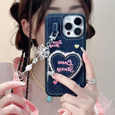 TSP47 Cute Phone Cases For iPhone 11, 12, 13, 14 Pro Max, and 15 - Heart Jeans Denim Cover - Touchy Style