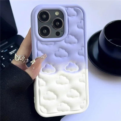 TSP48 Cute Phone Cases For iPhone 11, 15 Pro Max, Plus, XR, and XS Max - Gradual Colorful Clouds - Touchy Style
