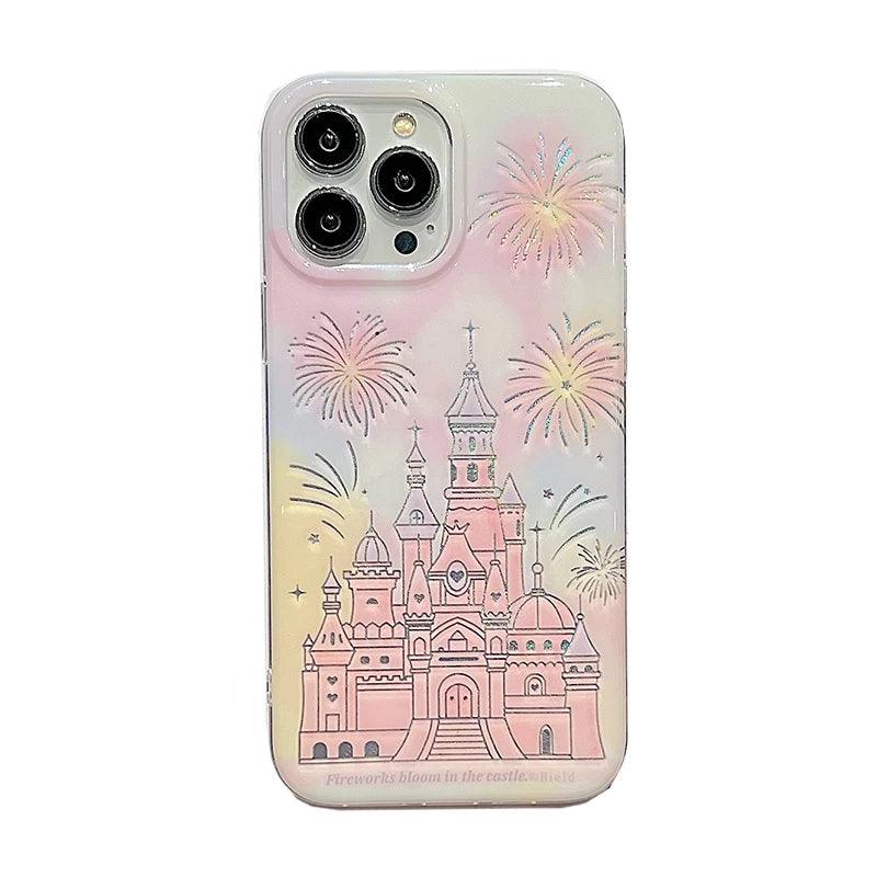 TSP53 Cute Phone Cases For 15 Pro Max, 14, 13, 11, 12, and 15 Plus - Fireworks Castle Pattern - Touchy Style