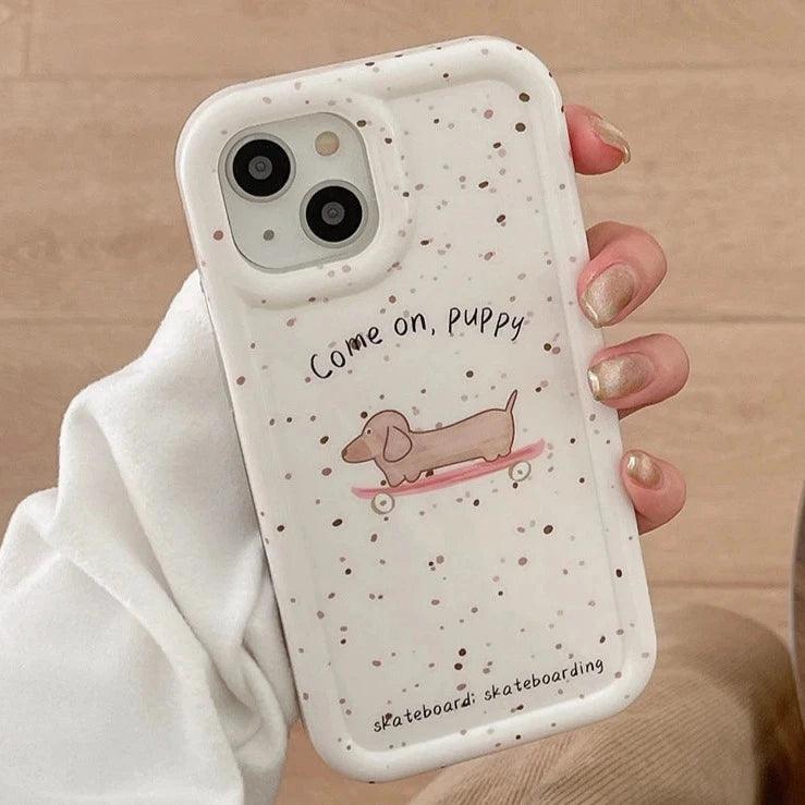 TSP54 Cute Phone Cases For iPhone 11, 12, 13, 14, 15 Pro Max - Cartoon Dog Pattern - Touchy Style