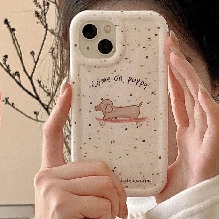 TSP54 Cute Phone Cases For iPhone 11, 12, 13, 14, 15 Pro Max - Cartoon Dog Pattern - Touchy Style