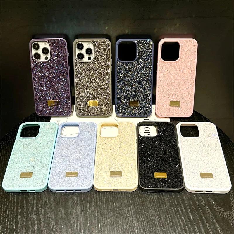 TSP55 Cute Phone Cases For iPhone 15 Plus, 14, 13, and 12 Pro Max - Shiny Stars Pattern - Touchy Style