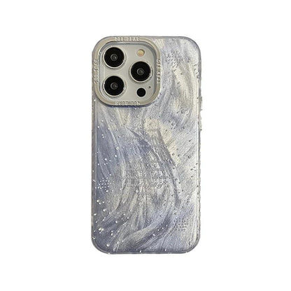 TSP56 Cute Phone Cases for iPhone 11, 12, 13, 14, and 15 Pro Max - White Snowflake Gradient Pattern - Touchy Style