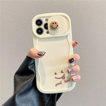 TSP57 Cute Phone Cases For iPhone 11, 12, 13, 14, and 15 Pro Max - 3D Smile Cartoon Design - Touchy Style