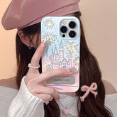 TSP58 Cute Phone Cases For iPhone 15 Pro Max, 14, 13, and 12 Pro Max - Fireworks Castle Design - With Holder Stand - Touchy Style