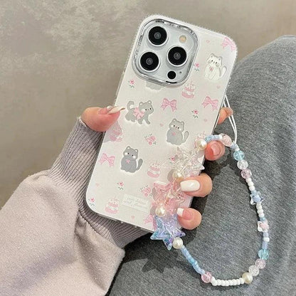 TSP59 Cute Phone Cases For iPhone 11, 12, 13, 14, 15 Pro Max, and 15 Plus - Lovely Bowknot Cat Design - Touchy Style