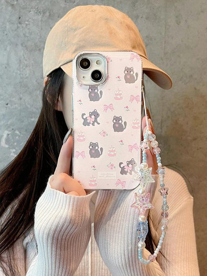 TSP59 Cute Phone Cases For iPhone 11, 12, 13, 14, 15 Pro Max, and 15 Plus - Lovely Bowknot Cat Design - Touchy Style