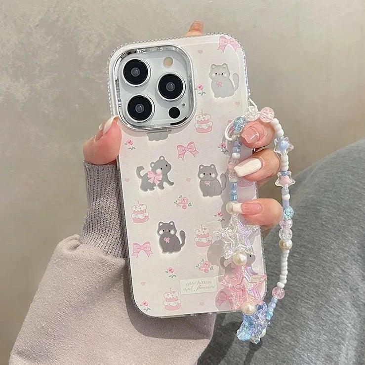 TSP59 Cute Phone Cases For iPhone 11, 12, 13, 14, 15 Pro Max, and 15 Plus - Lovely Bowknot Cat Design - Touchy Style