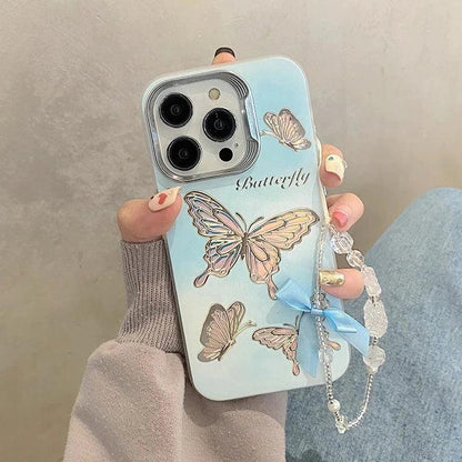 TSP61 Cute Phone Case for iPhone 15 Pro Max, 14, 13, 11, and 12 - Gradient Butterfly Design - Touchy Style