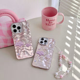 TSP63 Cute Phone Case For iPhone 15 Pro Max, 14, 13, or 11 - Plating 3D Dreamy Pearl, Stars, Clouds, and Moon Design - Touchy Style