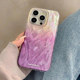 TSP64 Cute Phone Case for iPhone 11, 12, 13, 14, 15 Pro Max, and 15 Plus - Stylish Laser Gradient Feather Pattern - Touchy Style