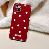 TSP69 Cute Phone Case For iPhone 11, 12, 13, 14, 15 Pro Max - Stylish Red Hearts - Wavy Pattern - Touchy Style