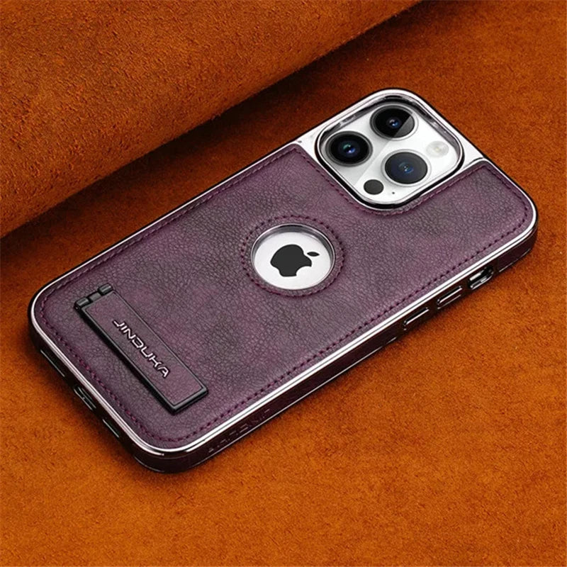 TSP70 Cute Phone Cases For iPhone 16, 14 Pro Max, 13, 12, and 15 - With Invisible Kickstand - Leather Cover - Touchy Style