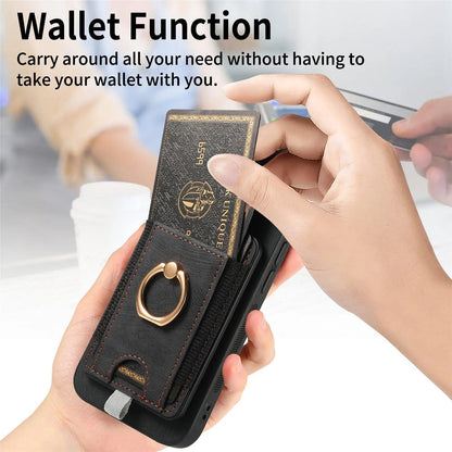 TSP72 Cute Phone Cases For Galaxy S23 Ultra, S22 Plus, and S21 - With Magnetic Cards Bag and Ring Holder - Touchy Style
