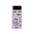 TSP76 Cute Phone Cases For Galaxy Z Flip 3 4 Flip4 5G - Cartoon Purple Cover With Lanyard - Touchy Style