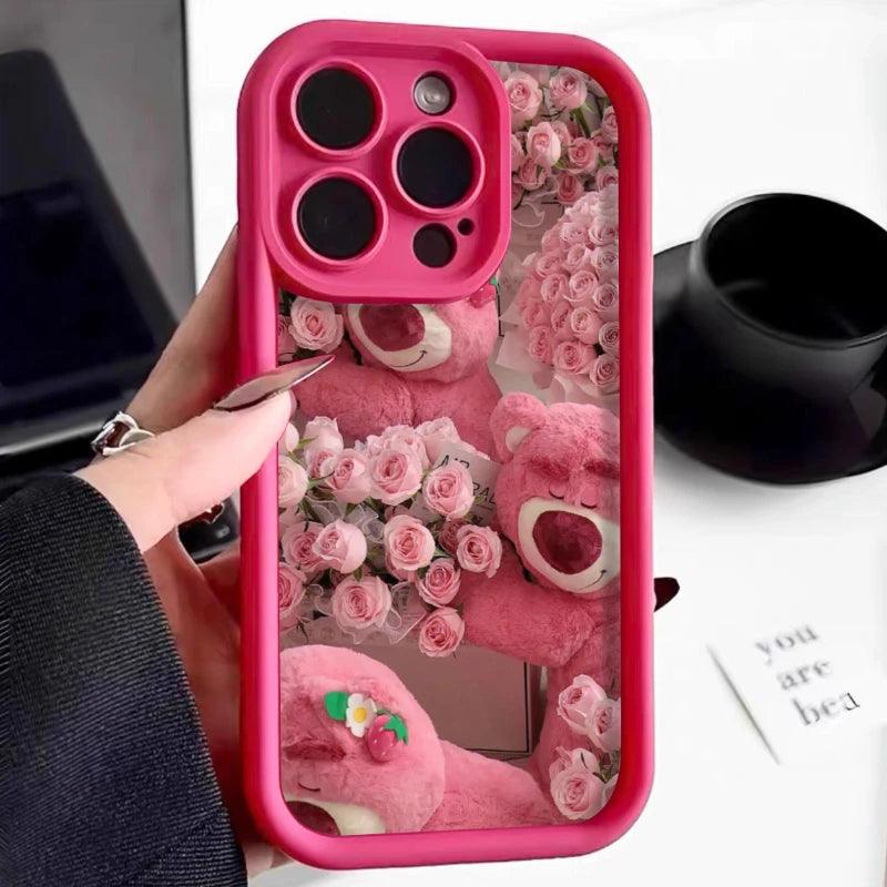 TSP79 Cute Phone Cases For iPhone 15, 14, Plus, 13, 12, and 11 Pro Max - Strawberry Bear Cartoon Cover - Touchy Style