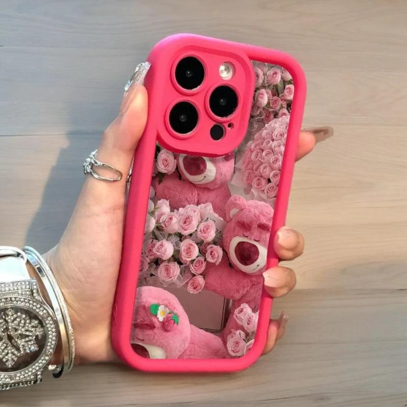 TSP79 Cute Phone Cases For iPhone 15, 14, Plus, 13, 12, and 11 Pro Max - Strawberry Bear Cartoon Cover - Touchy Style