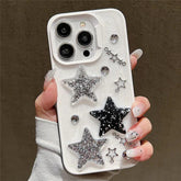 TSP84 Cute Phone Cases For iPhone 15, 15 Pro, 15 Pro Max, 14 Pro Max, 11 Pro, 12, and 13 Pro Max - 3D Glitter Stars Cover - Touchy Style