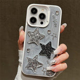 TSP84 Cute Phone Cases For iPhone 15, 15 Pro, 15 Pro Max, 14 Pro Max, 11 Pro, 12, and 13 Pro Max - 3D Glitter Stars Cover - Touchy Style