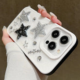 TSP84 Cute Phone Cases For iPhone 15, 15 Pro, 15 Pro Max, 14 Pro Max, 11 Pro, 12, and 13 Pro Max - 3D Glitter Stars Cover - Touchy Style