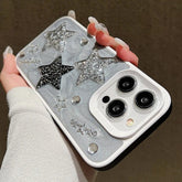 TSP84 Cute Phone Cases For iPhone 15, 15 Pro, 15 Pro Max, 14 Pro Max, 11 Pro, 12, and 13 Pro Max - 3D Glitter Stars Cover - Touchy Style