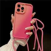 TSP85 Cute Phone Cases For iPhone 15, 14, 13, 12 Pro Max, 11 Pro Max, or 15 Plus - Crossbody Lanyard Gradient Cover - Touchy Style