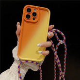 TSP85 Cute Phone Cases For iPhone 15, 14, 13, 12 Pro Max, 11 Pro Max, or 15 Plus - Crossbody Lanyard Gradient Cover - Touchy Style