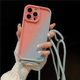 TSP85 Cute Phone Cases For iPhone 15, 14, 13, 12 Pro Max, 11 Pro Max, or 15 Plus - Crossbody Lanyard Gradient Cover - Touchy Style