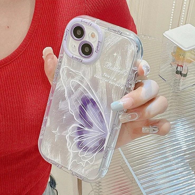 TSP86 Cute Phone Cases For iPhone 14, 13, 11, 15 Pro Max, 12 Pro, XS, XR, X, 8, and 7 Plus, and 14Pro and 13Pro - Transparent Girly Pattern - Touchy Style