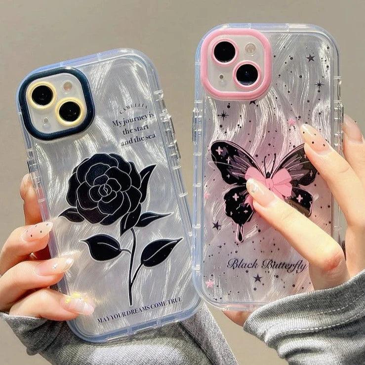 TSP87 Cute Phone Cases For iPhone 15 Pro Max, 14, 13, 11, or 12 - Glitter Silver Gradient Cover - Touchy Style