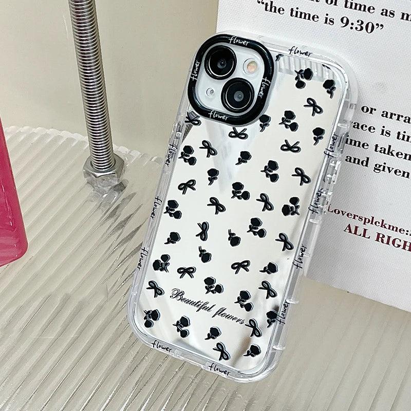 TSP89 Cute Phone Cases For iPhone 15 Pro Max, 14, 13, 12, and 11 - Flowers Glossy Mirror Back Cover - Touchy Style